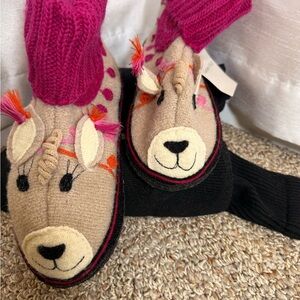 Haflinger Boiled Wool Llama Slippers | Garnet Hill Kids | 100% Wool